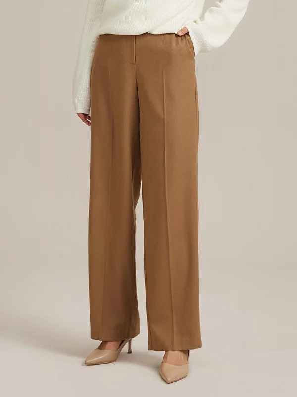 Worsted Wool Wide Leg Women Pants