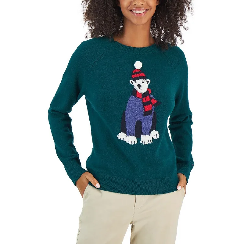 Polar Bear Womens Wool Blend Graphic Pullover Sweater Office sweaters