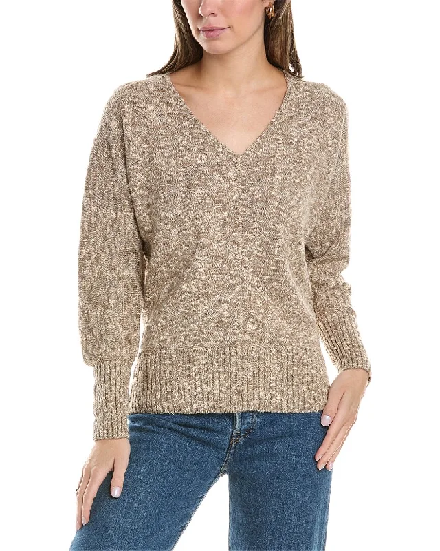 Lafayette 148 New York Wide V Neck Linen Dolman Sweater Work sweaters