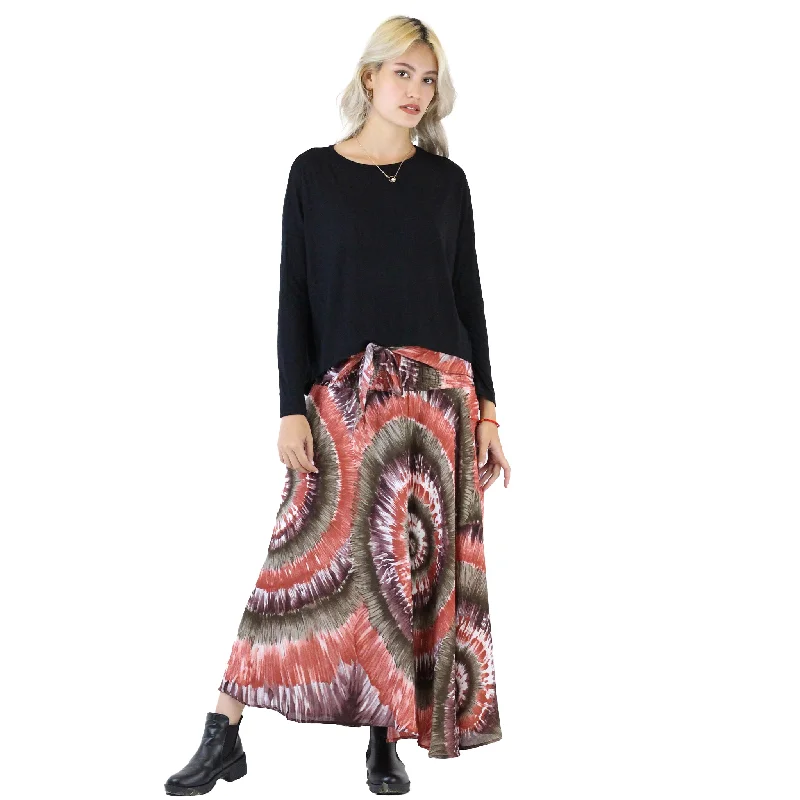 Tie Dye Lover Women's Bohemian Skirt in Red SK0033 020258 05 Fall unclassified skirts