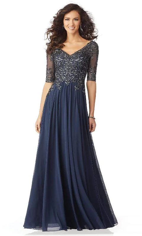 MGNY By Mori Lee - Metallic Embroidered A-Line Gown 71805SC Street style party dresses