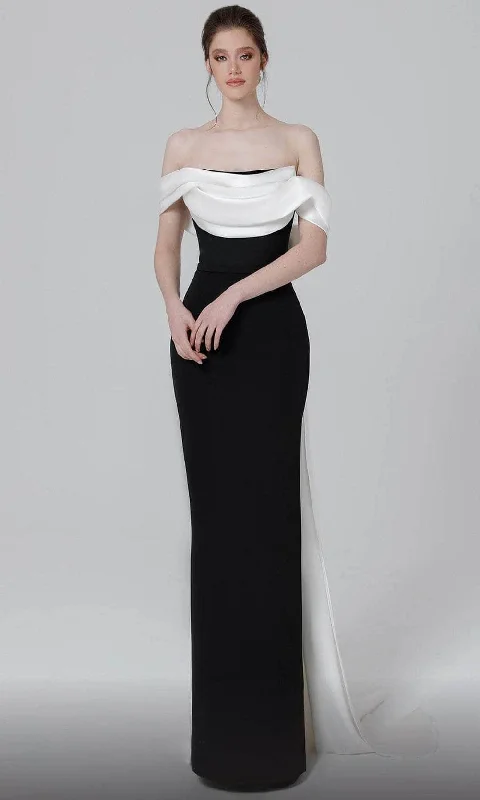 MNM Couture N0456 - Draped Off Shoulder Evening Dress Edgy party dresses