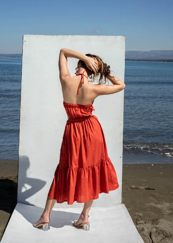 Allora Dress - Rust Striped unclassified dresses