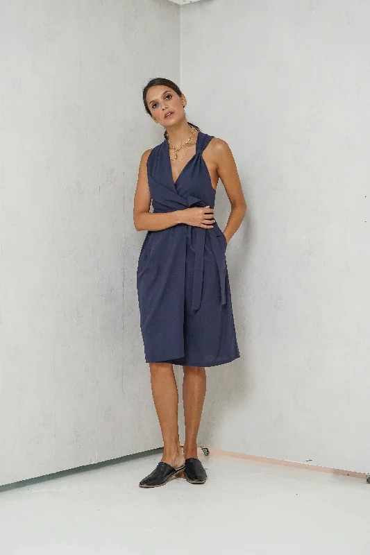 Avery Overlap Nursing Dress     (Peacock Blue) Petite unclassified dresses
