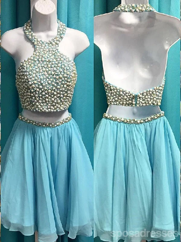 Cheap Halter Two Piece Rhinestone Blue Homecoming Dresses 2018, CM498 Casual chic unclassified dresses Cheap Halter Two Piece Rhinestone Blue Homecoming Dresses 2018, CM498 Casual chic unclassified dresses