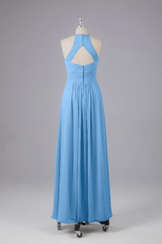 Elegant Halter Keyhole Chiffon Bridesmaid Dresses Festival unclassified dresses