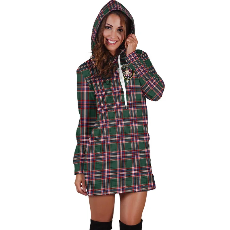 MacFarlane Hunting Modern Tartan Hoodie Dress with Family Crest Engagement unclassified dresses