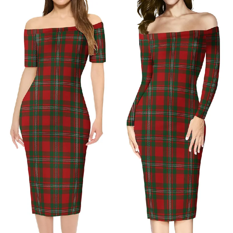 MacGregor (McGregor) Tartan Off Shoulder Lady Dress Casual chic unclassified dresses