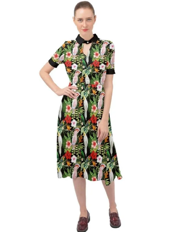 Parrots Ava 1940s Style Vintage Dress Halter unclassified dresses