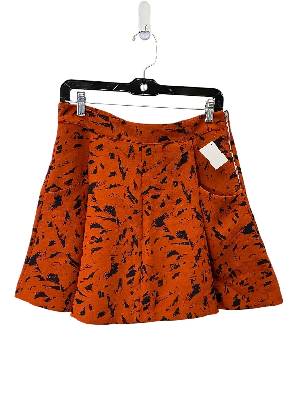 Skirt Mini & Short By Harlowe & Graham In Black & Orange, Size: 10 Button-front Mini Skirt