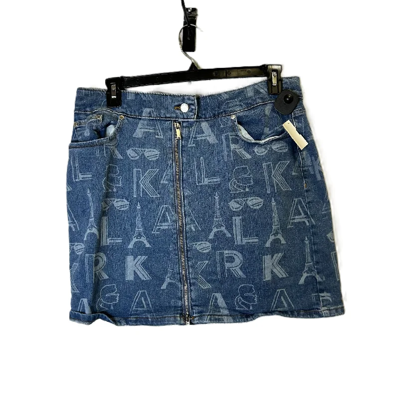 Skirt Mini & Short By Karl Lagerfield In Blue Denim, Size: 14 Summer Skater Skirt