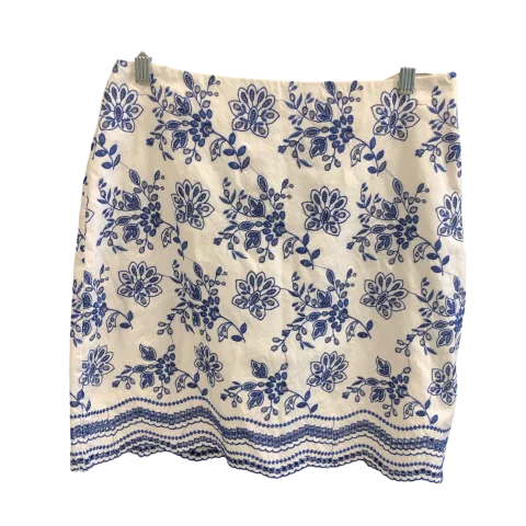 Skirt Mini & Short By Loft In Blue & White, Size: 4 Soft Mini Skirt