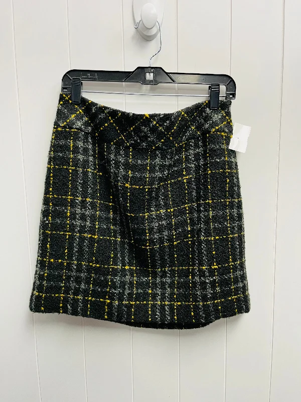 Skirt Mini & Short By Loft In Grey & Yellow, Size: 8 Printed Mini Skirt
