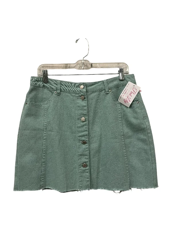 Skirt Mini & Short By Pink Lily In Green, Size: 12 Fitted Pleated Skirt