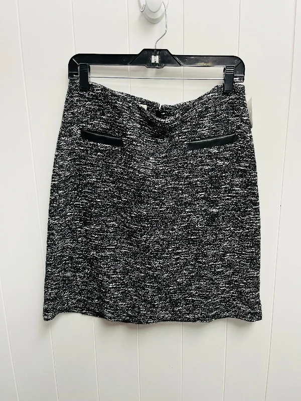 Skirt Mini & Short By Talbots In Black & White, Size: M Ripped Denim Skirt