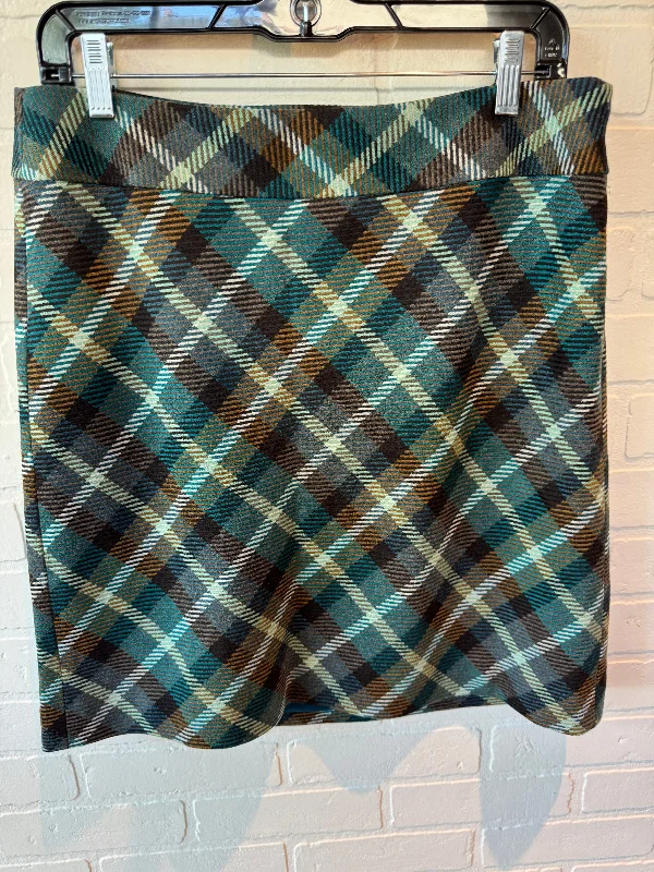SKIRT MINI & SHORT TALBOTS in BROWN & GREEN, Size: 10PETITE Slim Fit Mini Skirt