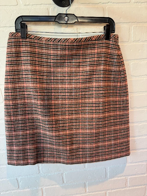 SKIRT MINI & SHORT TALBOTS in BROWN & PINK, Size: 10PETITE High-Waisted Skater Skirt