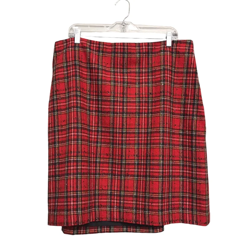 Skirt Mini & Short By Talbots In Plaid Pattern, Size:16 Mini Skirt with Belt