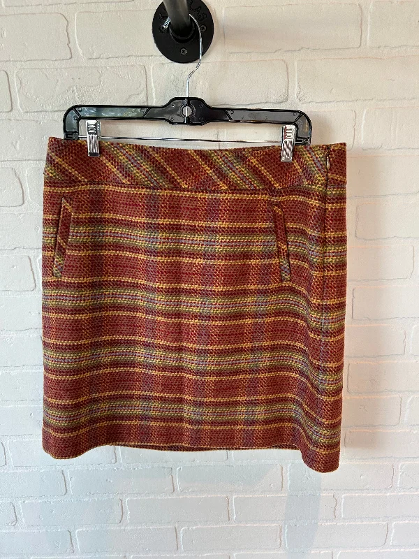 SKIRT MINI & SHORT TALBOTS in RED & TAN, Size: 10PETITE Boho Chic Mini Skirt