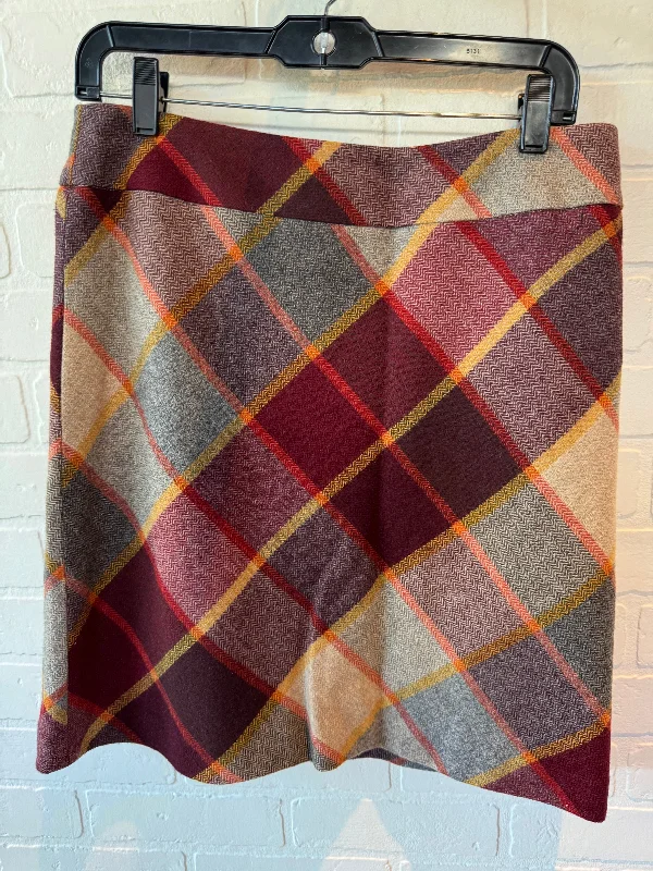 SKIRT MINI & SHORT TALBOTS in RED & YELLOW, Size: 10PETITE Stylish Pleated Skirt