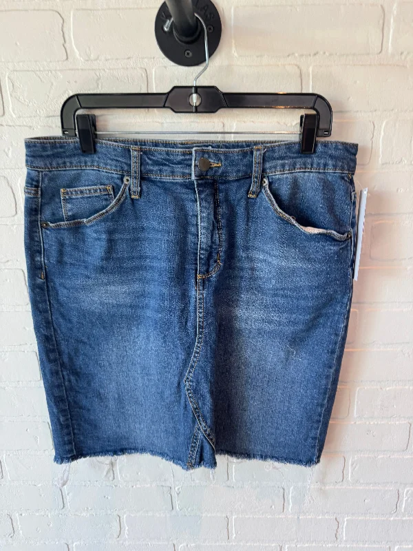 Skirt Mini & Short By Universal Thread In Blue Denim, Size: 14 Button-up Mini Skirt