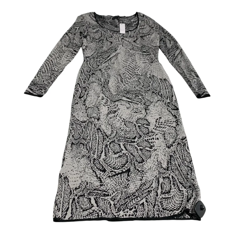 Dress Casual Midi By White House Black Market In Black & White, Size: M Pleated Floral Midi